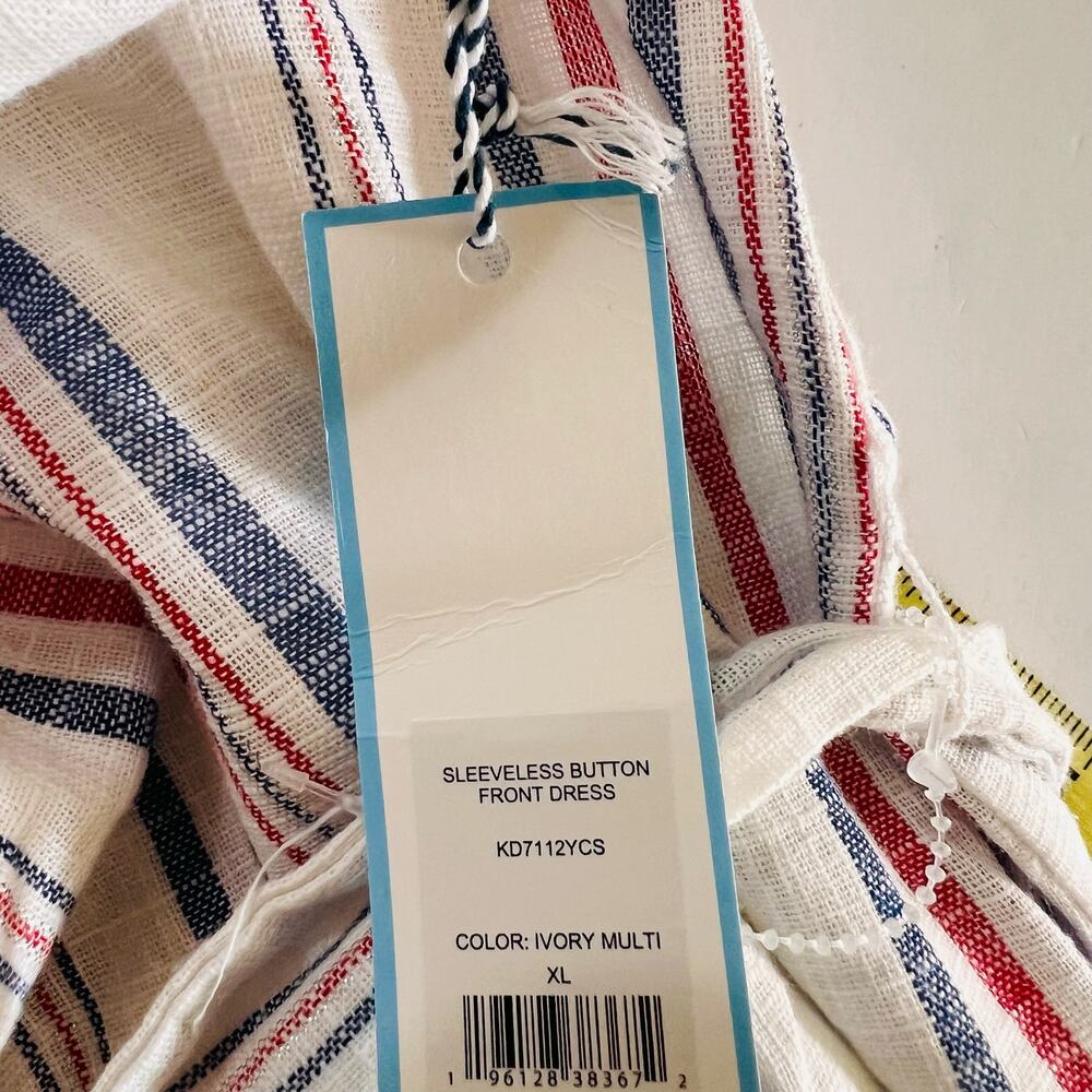 Draper James Striped Midi Dress - White and Blue - Picture 6 of 8